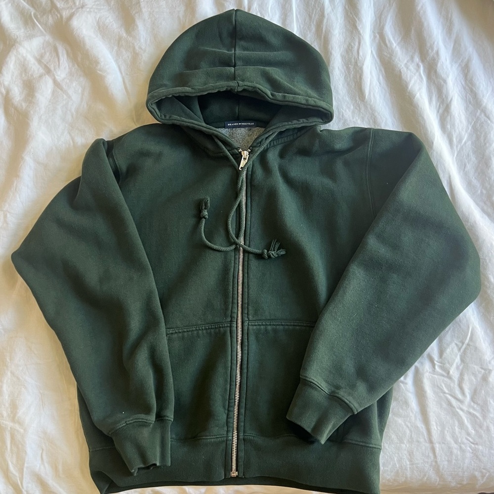 Brandy Melville Green Hoodie Jacket